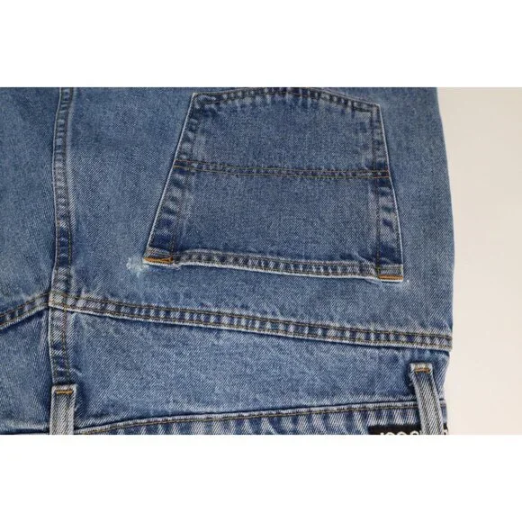 Vintage 90s Ralph Lauren Mens 38x32 Spell Out Baggy Loose Wide Leg Denim Jeans